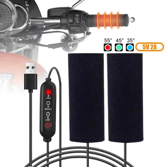 Motorcycle Heated Grips Handlebars USB Adjustable Insulated Handlebars Electric Scooter Bicycle Winter Warming Accessories Beauty Trend Shop