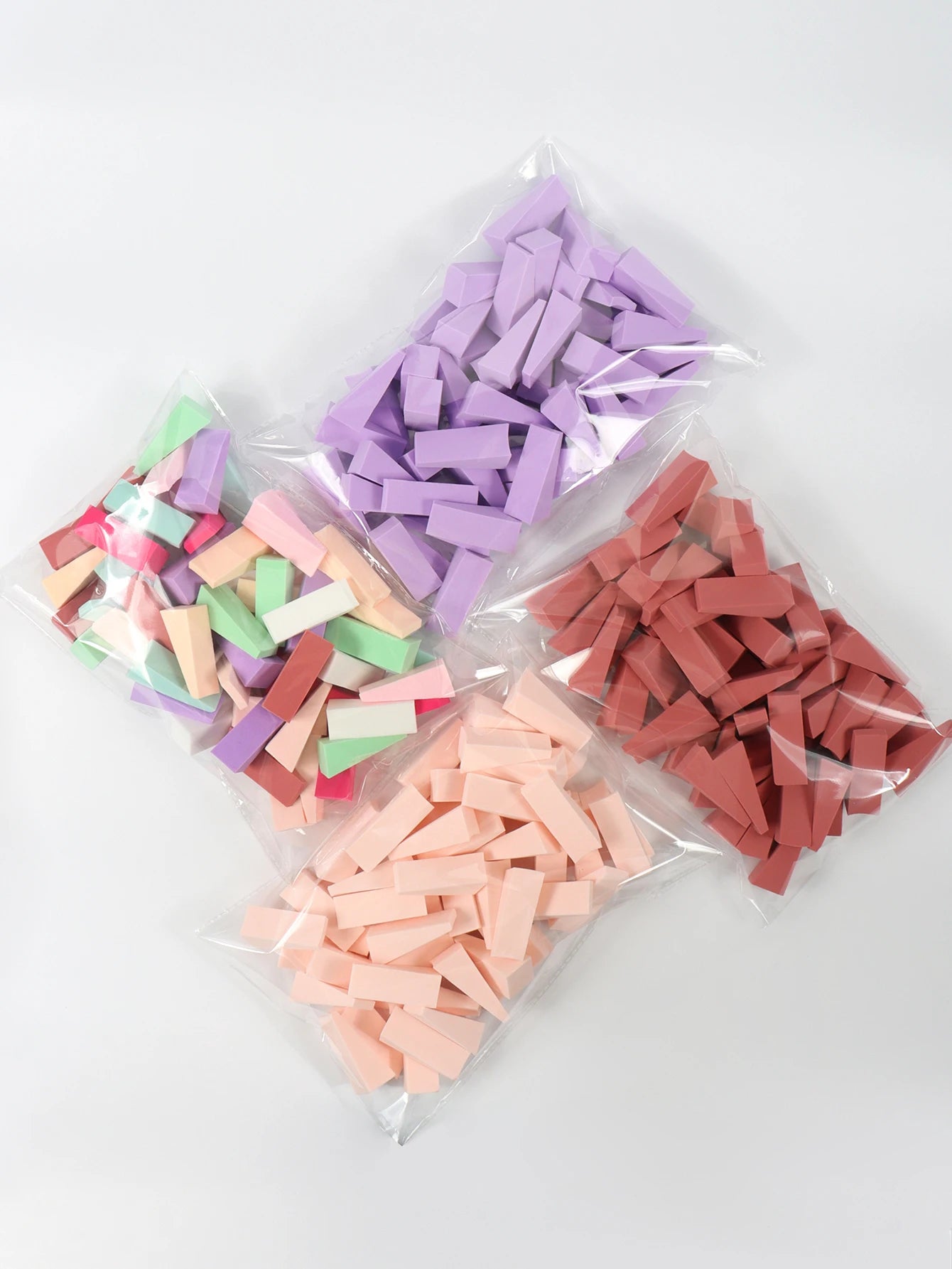 50 Pieces of Random Color Facial Curve Mixed Makeup Sponge, Latex-Free, Small Wedge-Shaped Smooth Application Beauty Sponge Applicator Beauty World Shop