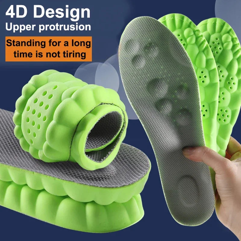 High Elasticity Latex Sport Insoles Soft Shoe Pads Arch Support Orthotic Insoles Breathable Deodorant Shock Absorption Cushion Beauty Fashion