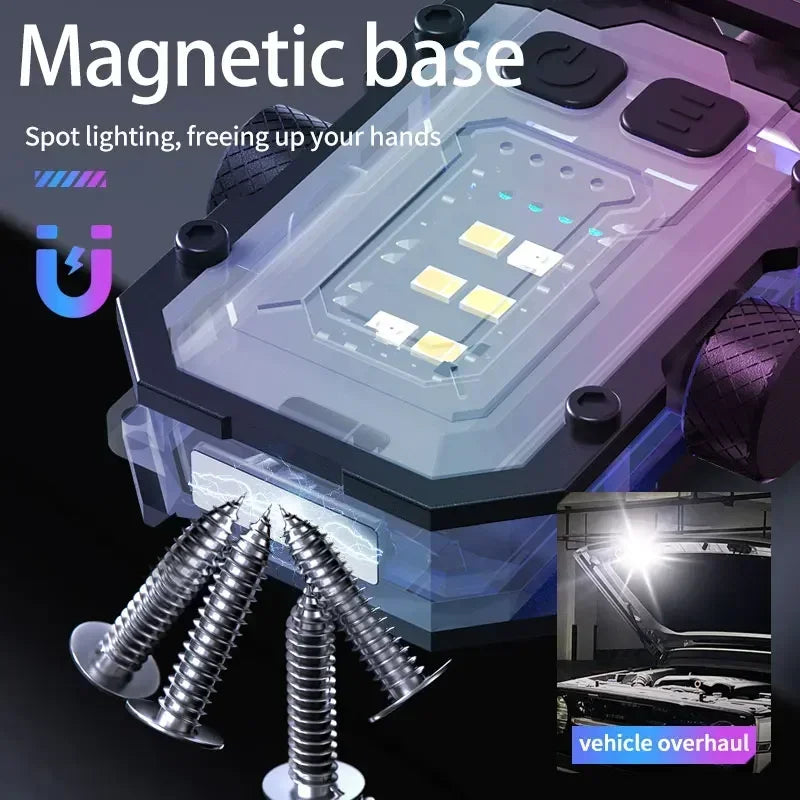 Mini LED Keychain Light Portable Magnetic EDC Flashlight Outdoor Camping Fishing Emergency Work Hat Clip Lamp With FingertipGyro Beauty World Shop