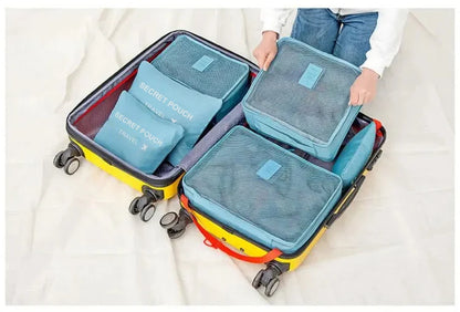 6 Pcs/Set Pink/Blue/Grey Travel Storage Bag Large Capacity Waterproof Luggage Clothing Underwear Storage Bag Bag With Zipper Beauty World Shop