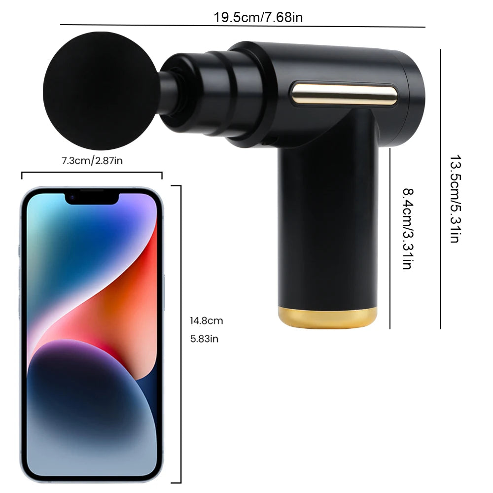 Portable Button Fascia Gun Deep Tissue Massage Mini Lightweight and Adjustable Speed Massage Equipment Suitable for the Body Beauty Fashion
