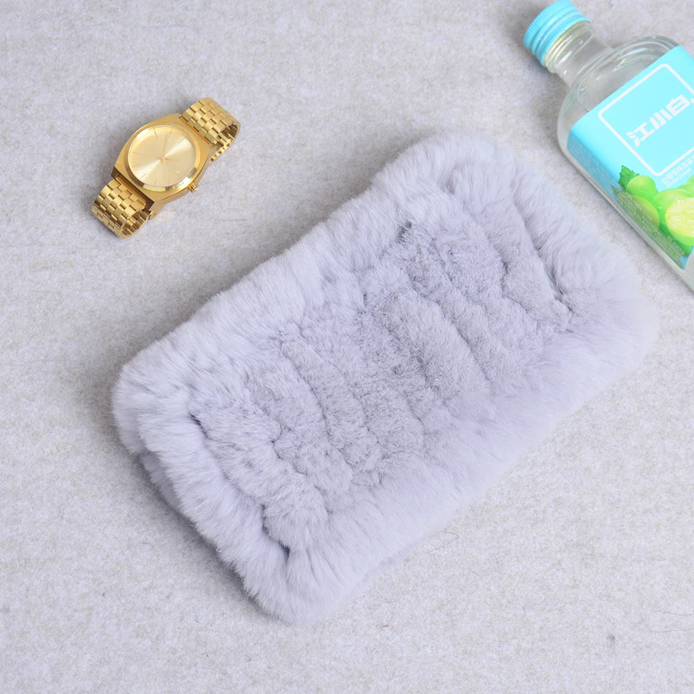 Women Handmade Stretch 100% Real Rabbit Fur Scarf Knit Genuine Rex Rabbit Fur Headbands Girls Natural Rabbit Fur Ring Scarves Beauty World Shop