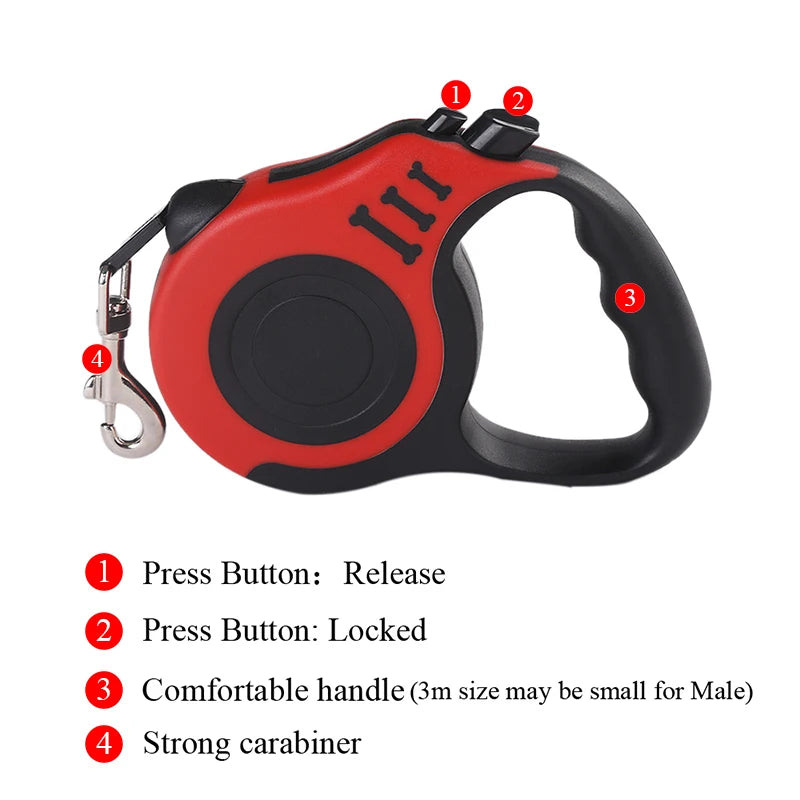 1pc/3pcs 3m 5m Dog Leash for Small Dogs Cat Automatic Retractable Nylon Lead Puppy Outdoor Travel Walking Hiking Traction Rope Beauty World Shop