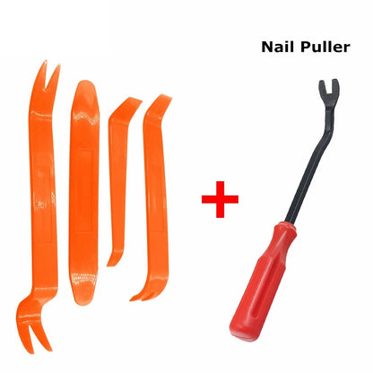 4pcs/Set Portable Car Panel Removal Tool Kit Nail Puller Radio Audio Door Pry Repair Clip Trim Dash Removal Installer Hand Tool Beauty World Shop
