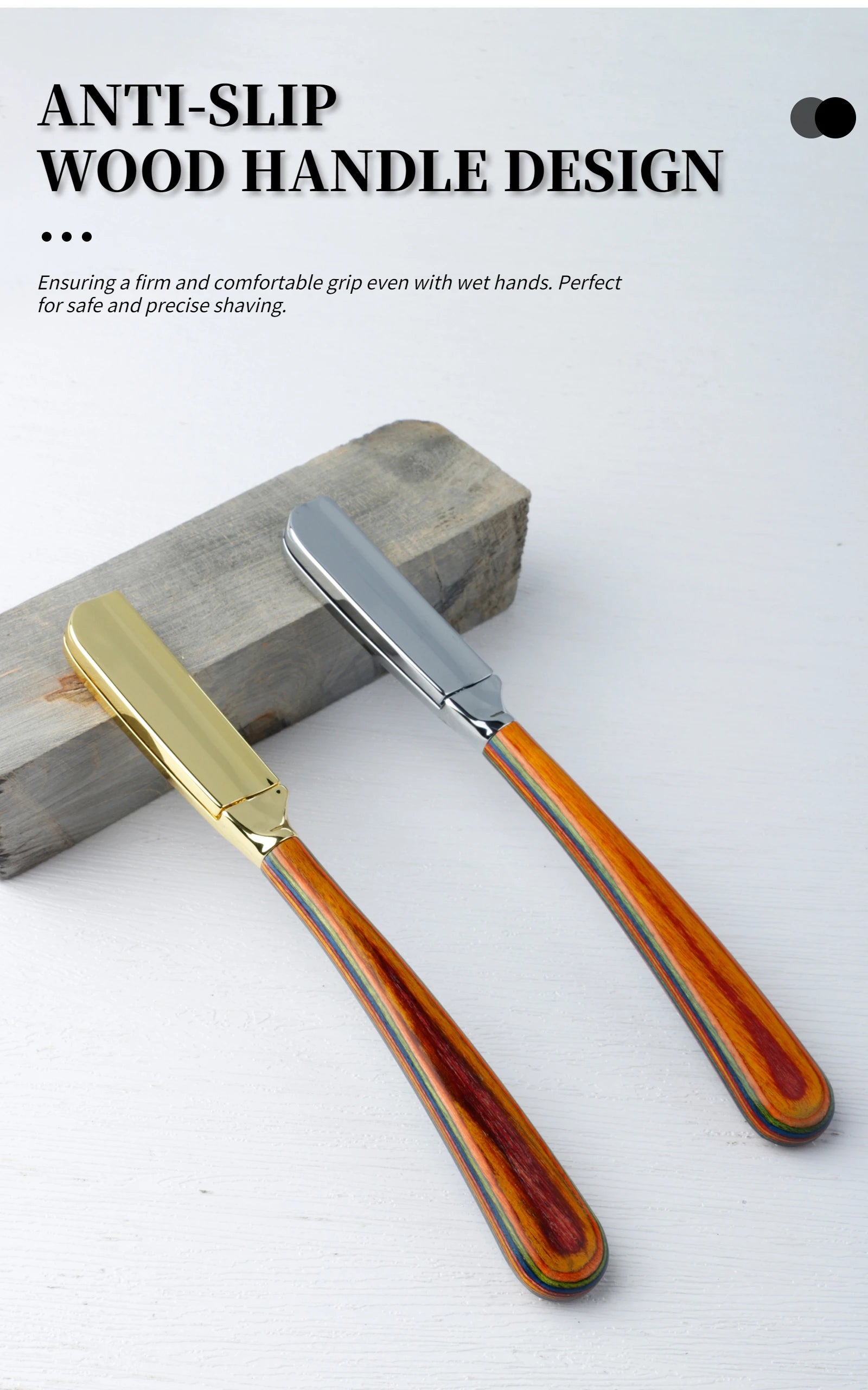 New Professional Baber Beard Straight Edge Shaving Razor Men Hair Removal Tools, Wooden Handle, Anti-Slip Grip for Home Shaving Beauty World Shop
