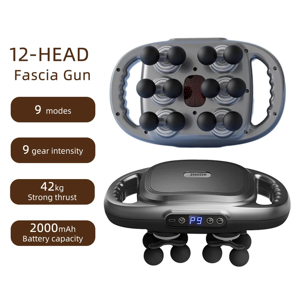42-Heads Fascia Gun High-Frequency Vibration Body Massage Gun Back and Waist Massager Neck Shoulder Massager Muscle masajeador Beauty World Shop