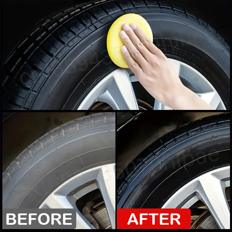 50g Tire Coating Wax Car Tire Retreading and Film Plating Cream Tire Shine Coating Wax Auto Rubber Parts Shiny Paste Anti-Aging Beauty World Shop