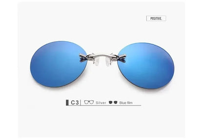  VIEWRING1-2PCS Clip On Nose Glasses Round Rimless Matrix Morpheus Sunglasses Mini Frameless Vintage Men Eyeglasses Beauty World Shop