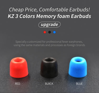 KZ 3Pair(6pcs) Noise Isolating Comfortble Memory Foam Ear Tips Ear Pads Earbuds For In Earphone For KZ Headphones ZSX EDXPro PR3