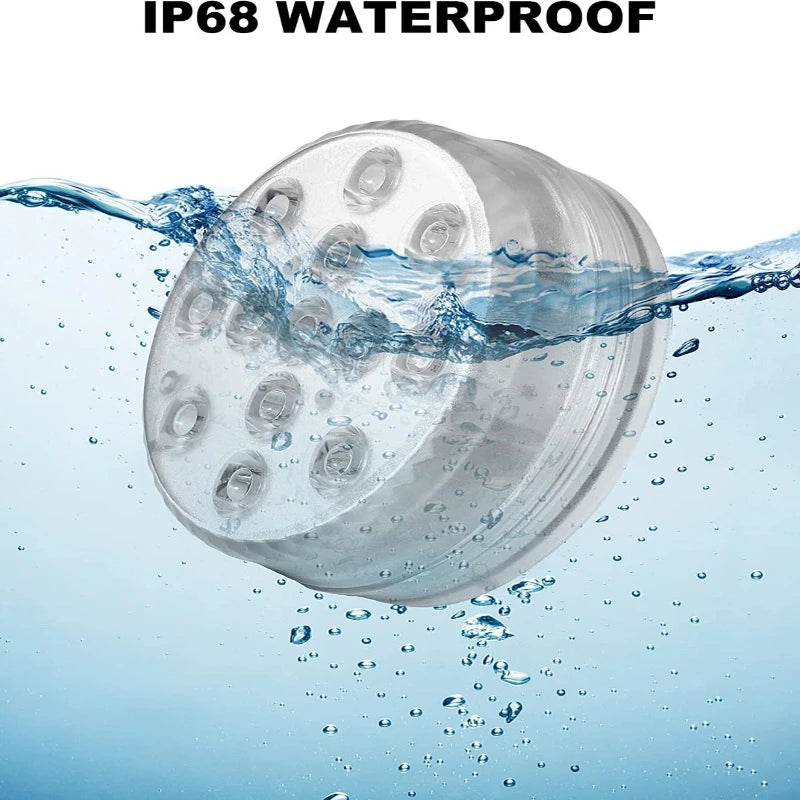 USB Pool Lights Rechargeable Submersible LED Lights with Remote RF IP68 Underwater Waterproof Pond Light for Inground Pool Decor Beauty World Shop