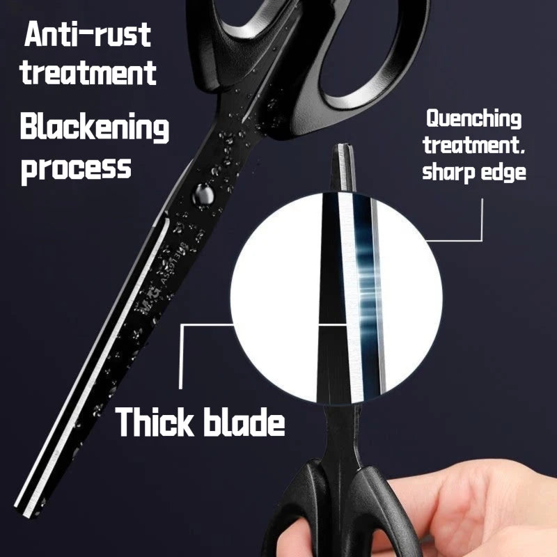 Black Blade Scissors, Sharp Multi-Color Household & Office Small Scissors, Paper Cutting Stationery for Handmade Crafts DIY Beauty World Shop
