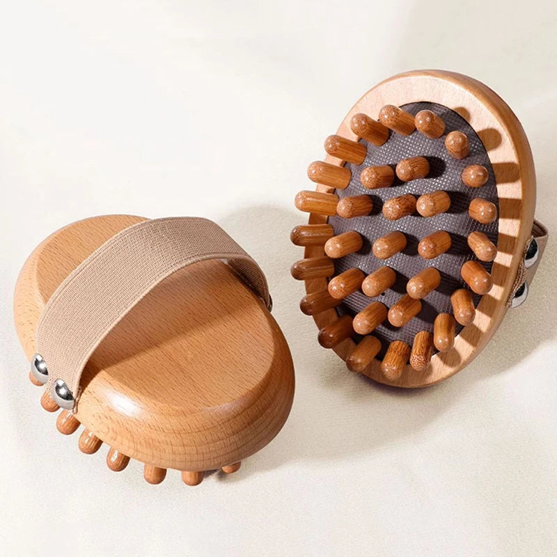 Body Anti Cellulite Brush Soothing Wooden Essential Oil Spa Air Cushion Massage Hair Comb Scalp Massage Brush Body Massager Beauty World Shop