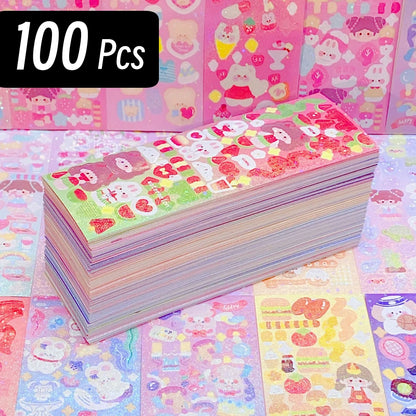 200p Kawaii Stickers for Kids Cute Stationary Aesthetic Diary Decoration Art Supplies Stickers for Scrapbooking Lot Korean Paper Beauty World Shop