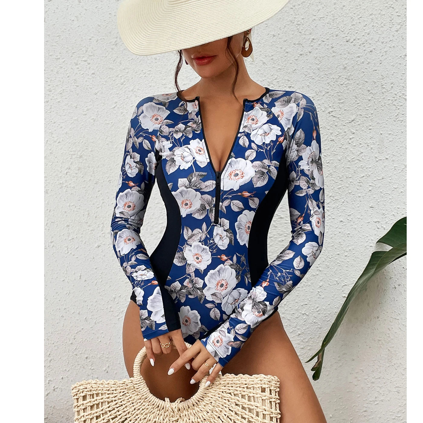 2026 Surfing Sport Swimsuit Long Sleeves Women One Piece Swimsuit  Swimwear Solid Monokini Bathing Suit Tropical Bodysuit Female Beauty World Shop