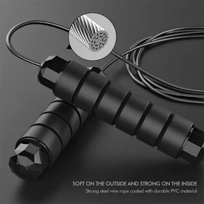 Jump Rope, Tangle-Free Rapid Speed Jumping Rope Cable with Ball Bearings for Women, Men, and Kids, Adjustable Steel Jump Rope Beauty World Shop