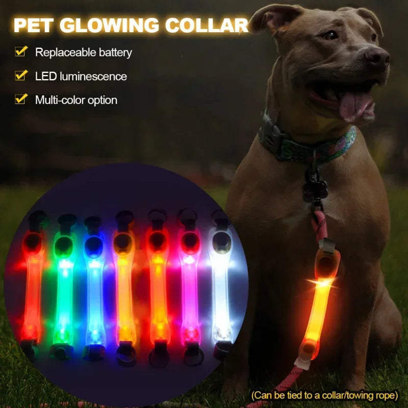 Waterproof Dog Anti-Lost Safety Glowing Collar,Multi-Color Pendants and Outdoor-Ready Flashing LED Light Strip, Night Visibility Beauty World Shop