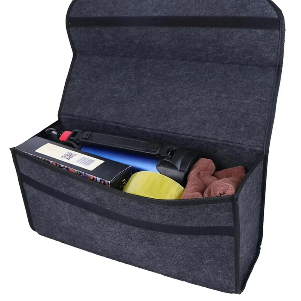1pc Car Storage Felt Box For Dark Gray Anti Slip Storage Tools Towels Car Accessories Universal Foldable High-Quality Felt Box Beauty World Shop