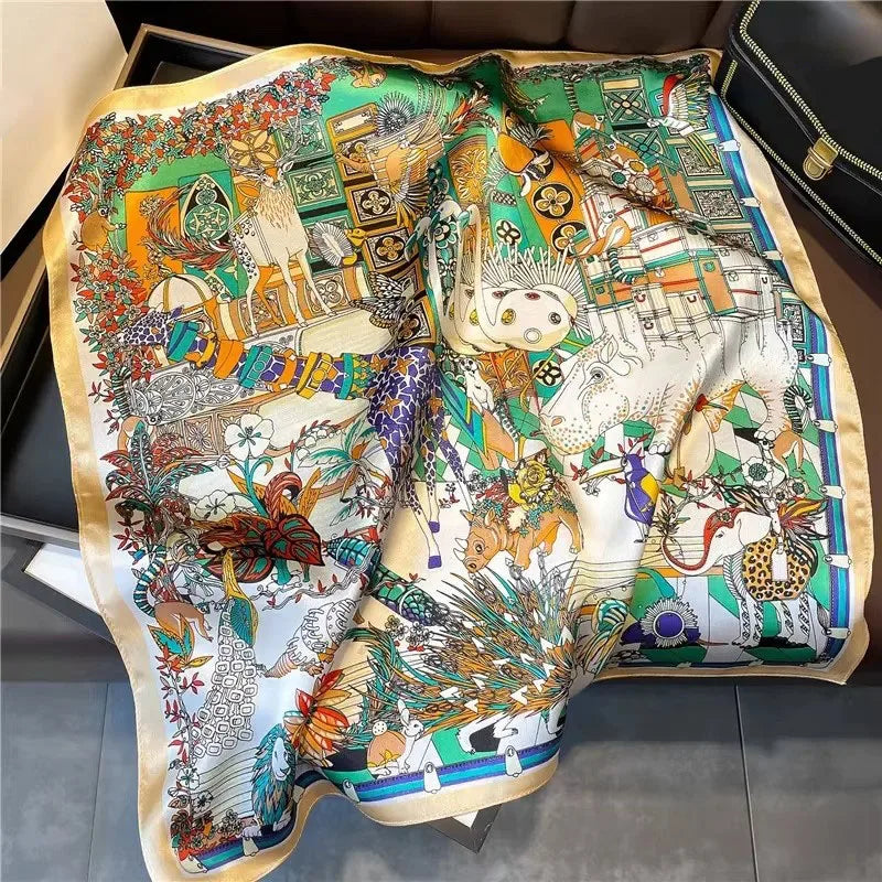 Scarf 100% Silk Bandana Women Square Scarves Wrap Kerchief Spring Fashion Luxury High Quality Headband Hijab Shawls 2026 Beauty World Shop