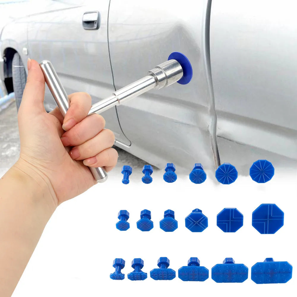 Car Dent Repair Puller, Car Repair Tools Kit With 18pcs Plastic Glue Tabs plastiT-Handle Dent Remover Universal For Car Accessor Beauty World Shop