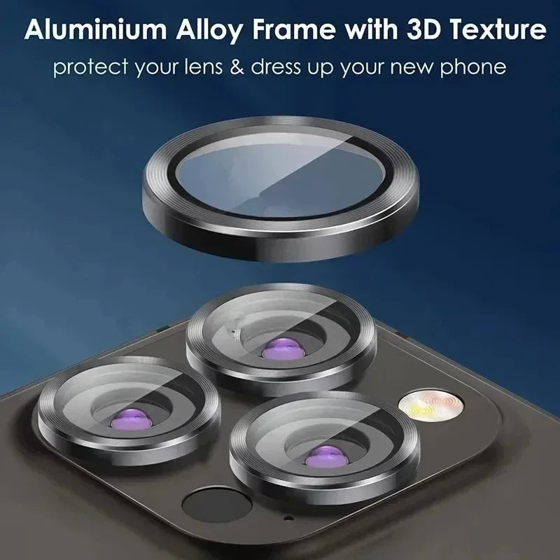 3-2pcs Metal Ring Camera Lens Protector for iPhone 12/13/14/15 pro Max 13 Mini 15 pro Max - Glass Lens Protection Beauty World Shop