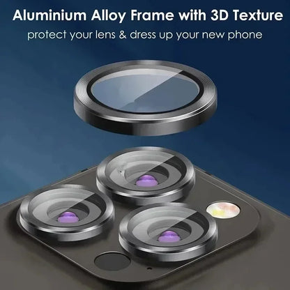 3-2pcs Metal Ring Camera Lens Protector for iPhone 12/13/14/15 pro Max 13 Mini 15 pro Max - Glass Lens Protection Beauty World Shop