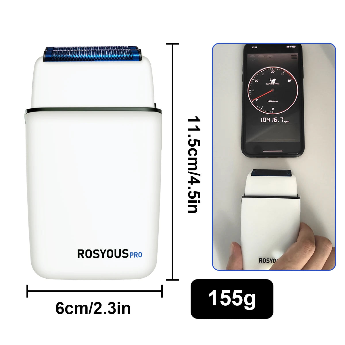 ROSYOUS RS620 Men's Shaving Machine 10000RPM Double Foil Blue Hypoallergenic Knife Net Electric Beard Trimmer Barber Shop Beauty World Shop