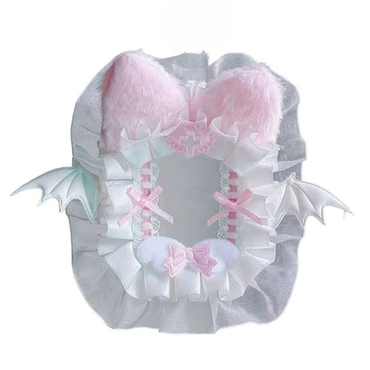 Diy Plush Lace Poker Card Holder Kpop Photocard Case Ribbon Bow Lolita Sweet Toploader Anime Itabag Ornament Id Card Display Beauty World Shop