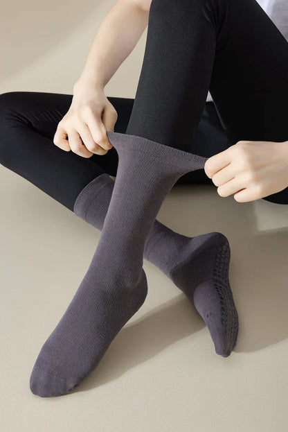 Professional Yoga Socks Women Silicone Non-slip Solid Color Pilates Socks Cotton Breathable Floor Gym Fitness Dance Sports Socks Beauty World Shop