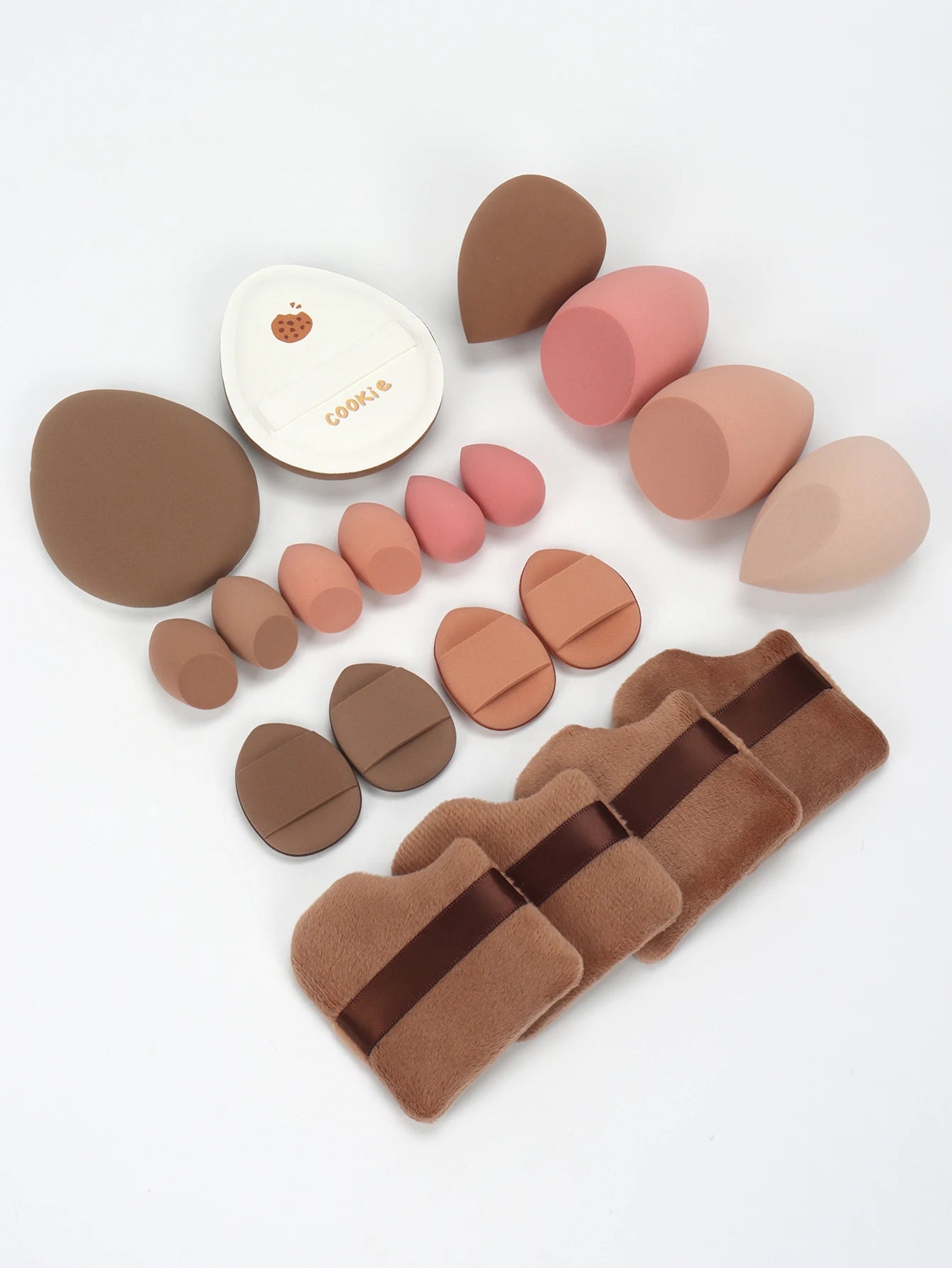 20 Pcs Pink Makeup Sponge and Makeup Puff Set Suitable for Face Cream and Powder Concealer Powder Makeup Machine Beauty World Shop