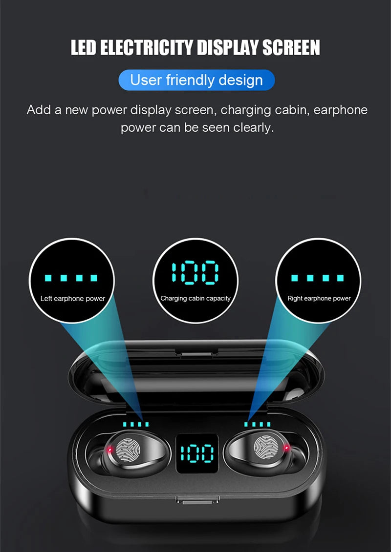 Tws F9 Wireless Esports Earphones, 5.1 Bluetooth Sports Music Earphones, Suitable For Xiaomi, Samsung, Huawei, Iphone, Oppo Beauty World Shop
