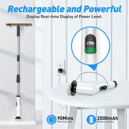 Multi-Purpose 9 in 1 Cordless Electric Power Scrubber Bathroom 8 Scrub Brush with Adjustable Extension Handle Shower Scrubber Beauty World Shop