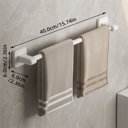 Bathroom Towel Holder White Without Drilling Bathroom Gray Towel Rack Towel Bar Self-Adhesive Bathroom Towel Rack Towel Rail Beauty World Shop
