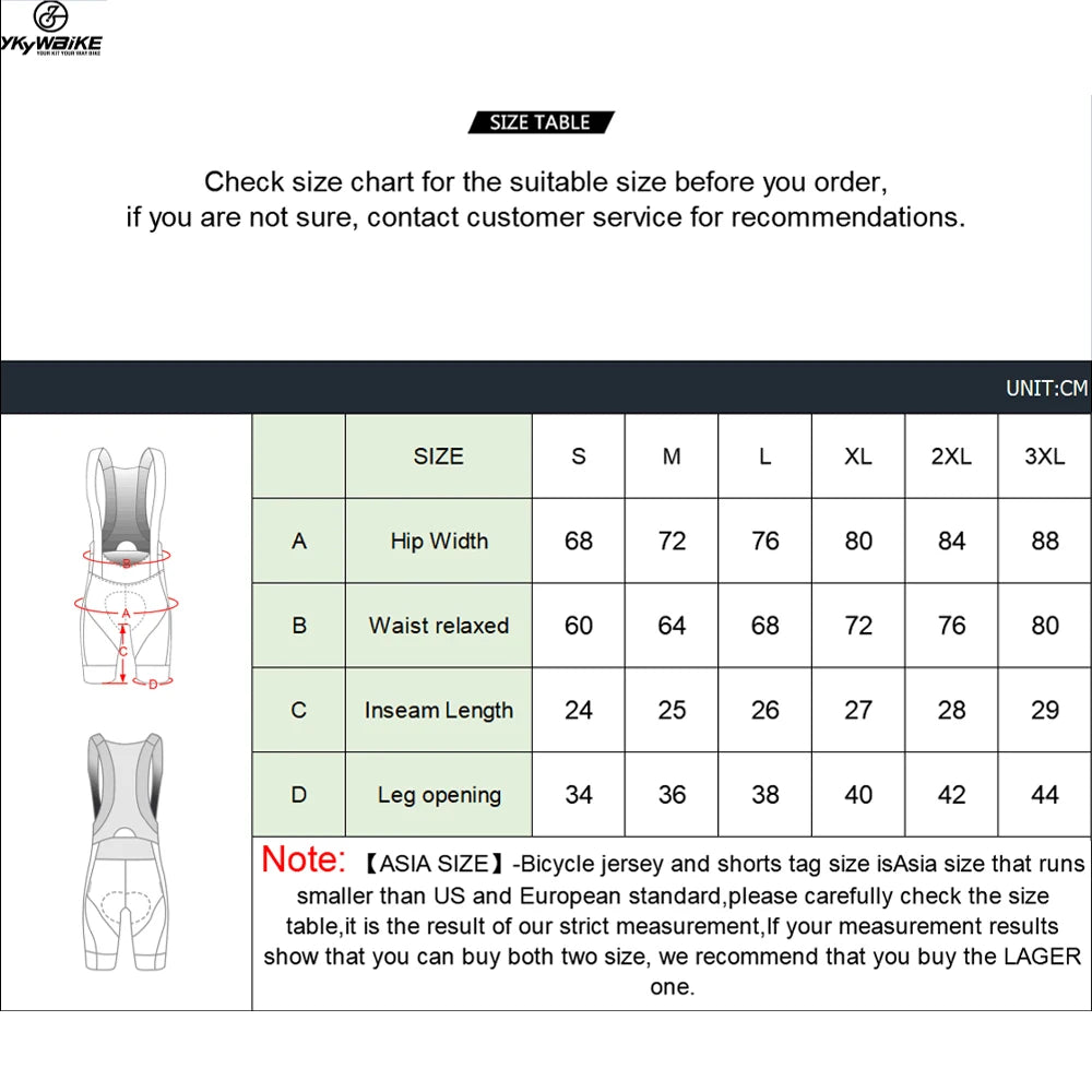 YKYWBIKE Cycling Bib Shorts Men Outdoor Wear Bike Ride 6 Hours Padded Riding Bib Tights Bicycle Men's Cycling Clothing Mtb Short Beauty World Shop
