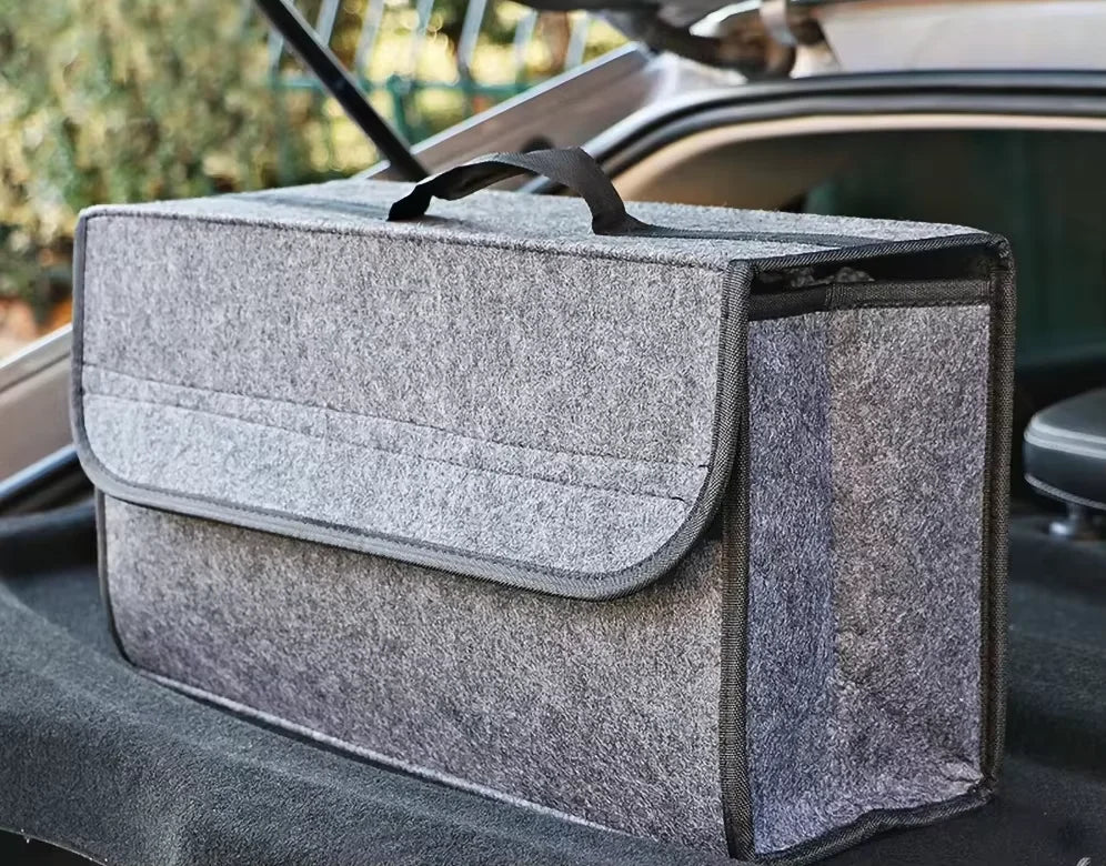 Gray Black Anti Slip Car Trunk Organizer Bag Multi Compartment Soft Felt Storage Box for Boot Tools & Auto Accessories Beauty World Shop