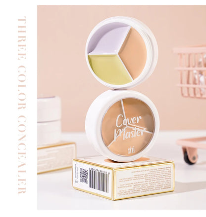 XIXI Pure Holding Makeup Three Color Concealer Spot Acne Print Repair Foundation Dark circles are not easy to stick powder Beauty World Shop
