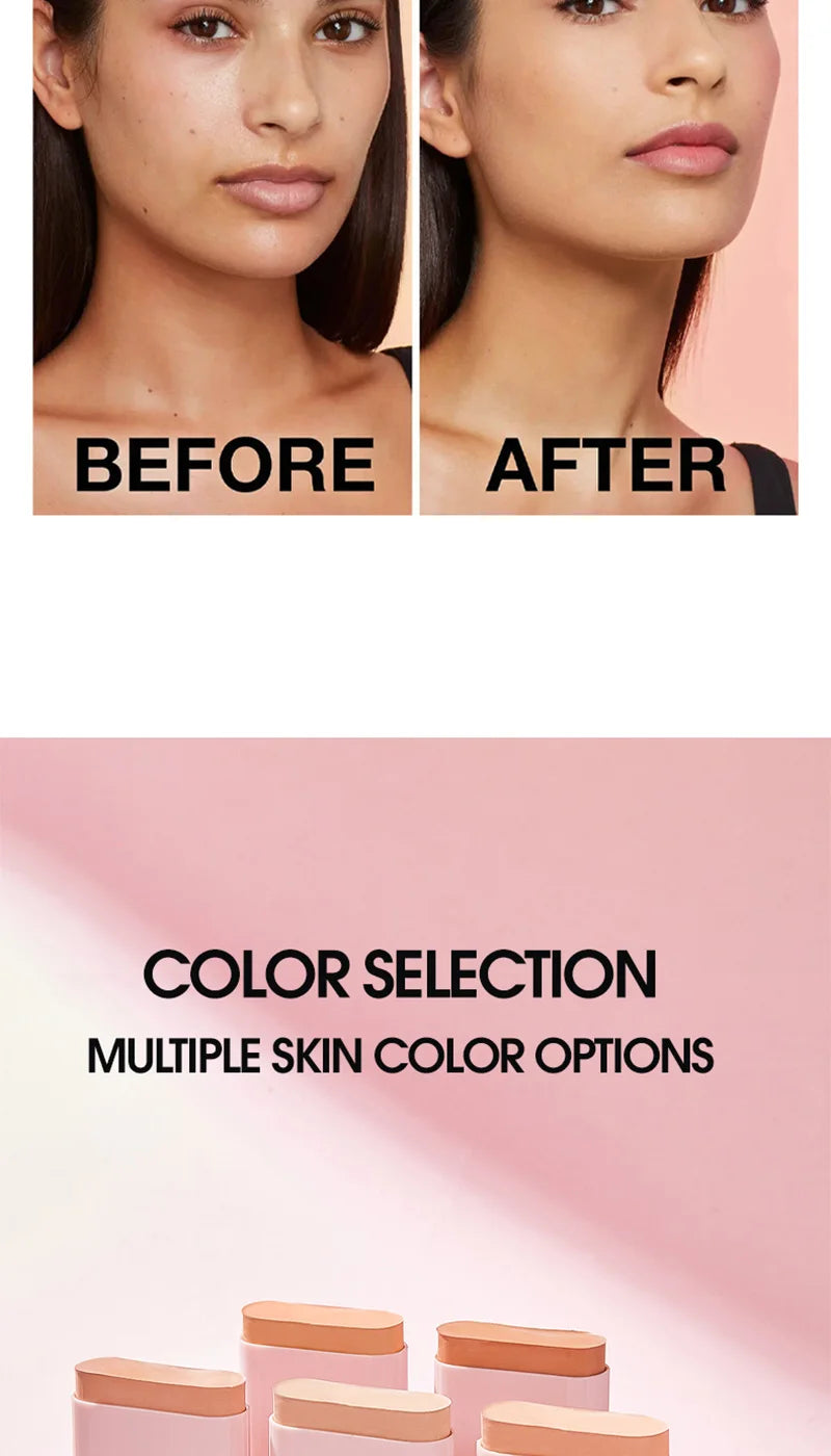 TVLV Concealing Foundation Stick: 5 Shades with Built-In Brush - Cream Finish, Lightweight and Waterproof Formula, Beauty Trend Shop