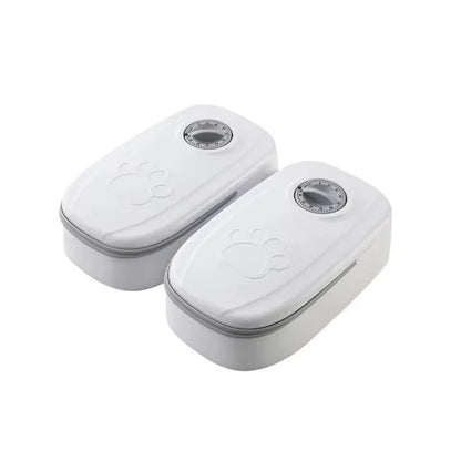 2 Meals Timed Automatic Dog Feeder Dual Bowls Smart Cat Food Dispenser Wet Dry Pet Food Dispenser Pet Feeder Cat Accessories