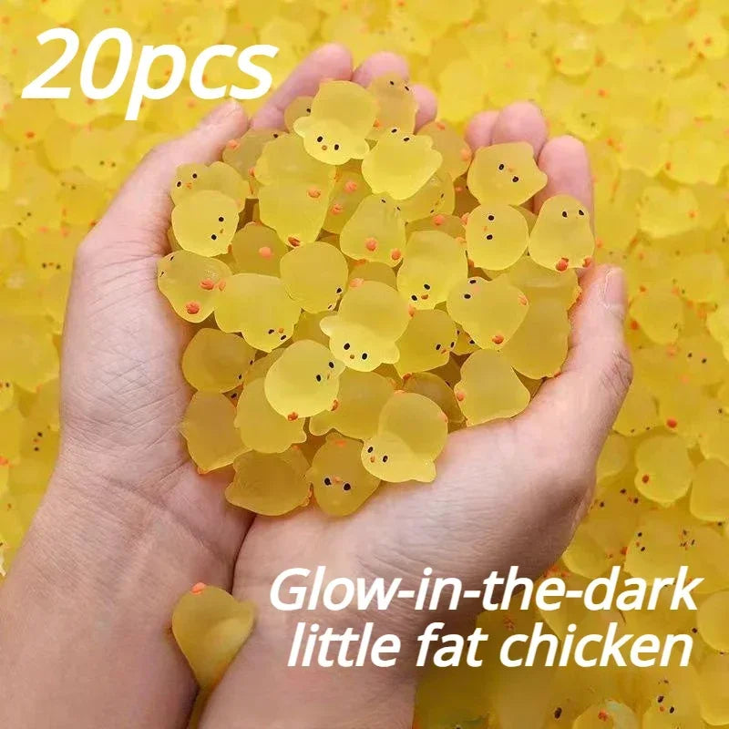 A pack of 20 cute yellow fat chicken desktop ornaments, kindergarten gifts, small gifts, resin decorative mini ducks Beauty World Shop
