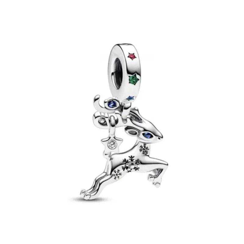 2025 New S925 Silver Spring Ball Bear Cross Pendant Suitable for Original Bracelets DIY Accessories Women's Charm Jewelry Gifts Beauty World Shop