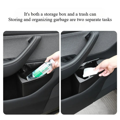 Front Door Storage Trash Can for Tesla Model Y Juniper 2025 Car Door Storage Box Multi Functional Storage Box Car Accessories Beauty World Shop