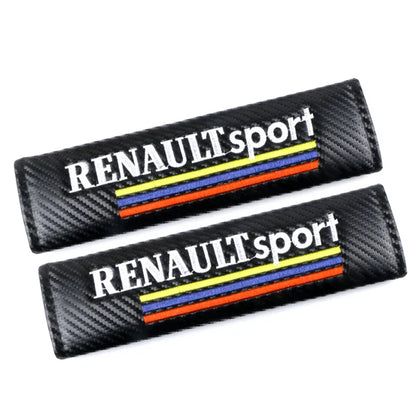 2PCS Carbon fiber Cotton Car Safety Belt Shoulder Cover seat belt pad for Renault koleos duster megane 2 logan clio Car Styling Beauty World Shop