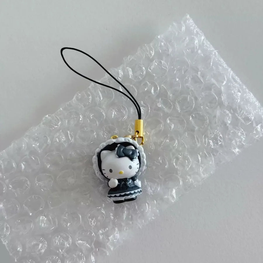 New Original Sanrio Character Kawaii Black Skin Hello Kitty Backpack Pendant Anime Cartoon Blind Box Birthday Gift Trendy Toys Beauty World Shop