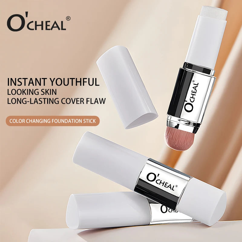 O'CHEAL Temperature Changing Foundation Stick Facial Coverage Blemishes Pores Double-Headed Face Matte Makeup Foundation Cream Beauty World Shop