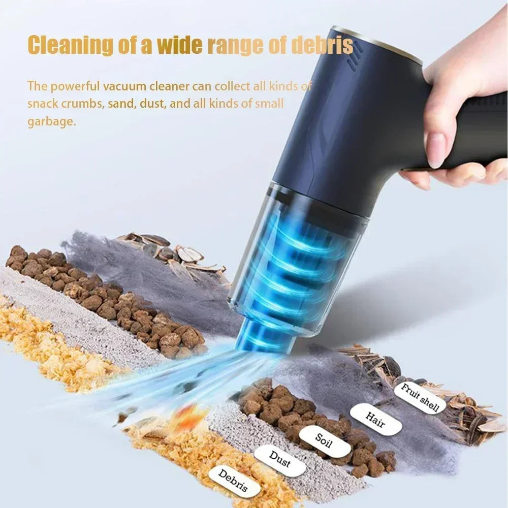 CENRR 98000PA Powerful Mini Car Vacuum Cleaner Cordless Wireless Car Cleaner HandHeld Portable Vacuum Cleaner Air Gun Beauty World Shop