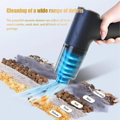 CENRR 98000PA Powerful Mini Car Vacuum Cleaner Cordless Wireless Car Cleaner HandHeld Portable Vacuum Cleaner Air Gun Beauty World Shop