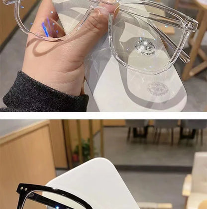 Anti-blue Light Glasses for Women with Regular Eyeglass Frame Finished Retro Flat Light Frame Beauty World Shop