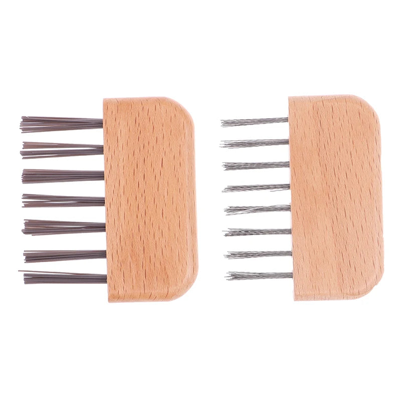 1PCS Wooden Comb Cleaner Delicate Cleaning Removable Hair Brush Comb Cleaner Tool Handle Embeded Tool Beauty World Shop