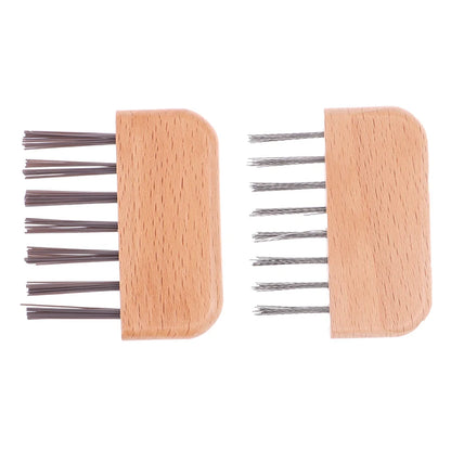 1PCS Wooden Comb Cleaner Delicate Cleaning Removable Hair Brush Comb Cleaner Tool Handle Embeded Tool Beauty World Shop