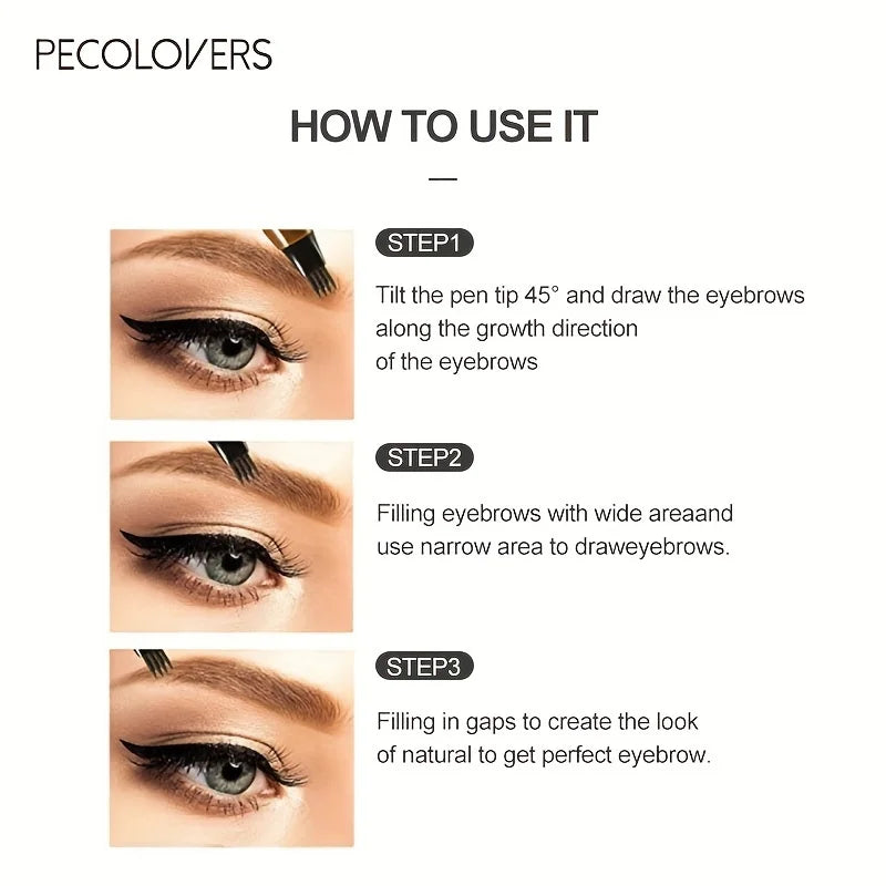6 Colors 1pc Eyebrow Pen Waterproof 4 Split Tip Eyebrows Pen Eyebrow Tattoo Pen Waterproof Liquid Black Eyebrow Makeup Pencil Beauty Fashion